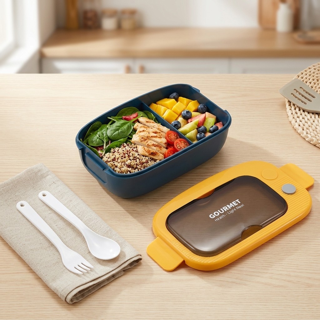 Meal Prep Or Prep Meal - Plastic Bento Lunchbox met 2 compartimenten,