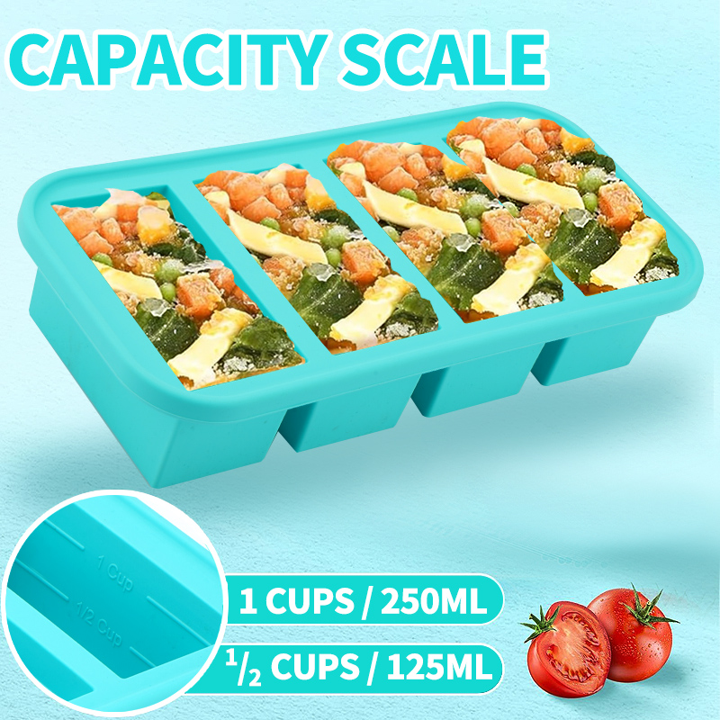 4 overdekte siliconen vriezerv - Meal Prep Template recensie en prijs