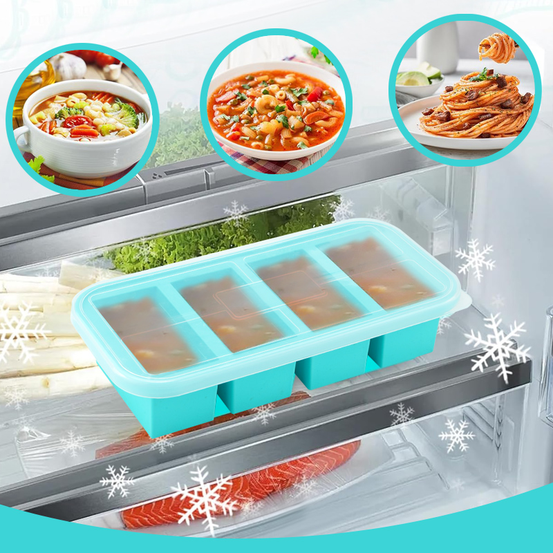 4 overdekte siliconen vriezerv - Meal Prep Template recensie en prijs